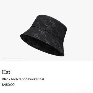 Authentic Fendi jacquard in grey/silver motif FF logo bucket hat